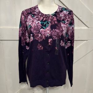 Purple floral cardigan
